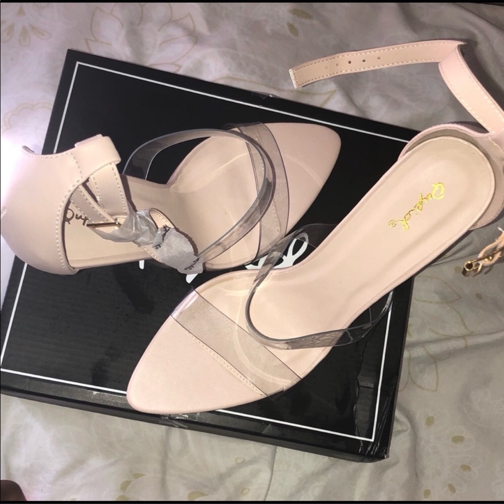 Nude Clear Two Strapped Heeled Sandal